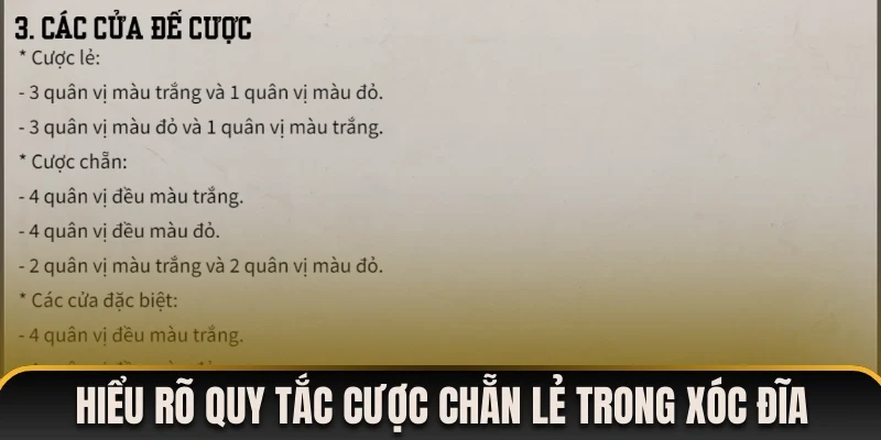 Hiểu rõ quy tắc chẵn lẻ khi đặt cược xóc đĩa